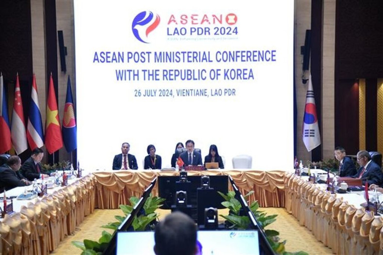 Le vice-ministre vietnamien des Affaires étrangères Do Hung Viet, également chef de SOM de l’ASEAN du Vietnam, lors de la 19e réunion des ministres des Affaires étrangères sur la coopération Mékong - République de Corée (MKC12) au Laos. Photo: baoquocte.vn