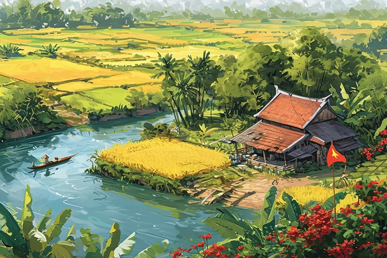 Le fleuve symbolise la paix et la prospérité. Le fleuve symbolise la paix et la prospérité.