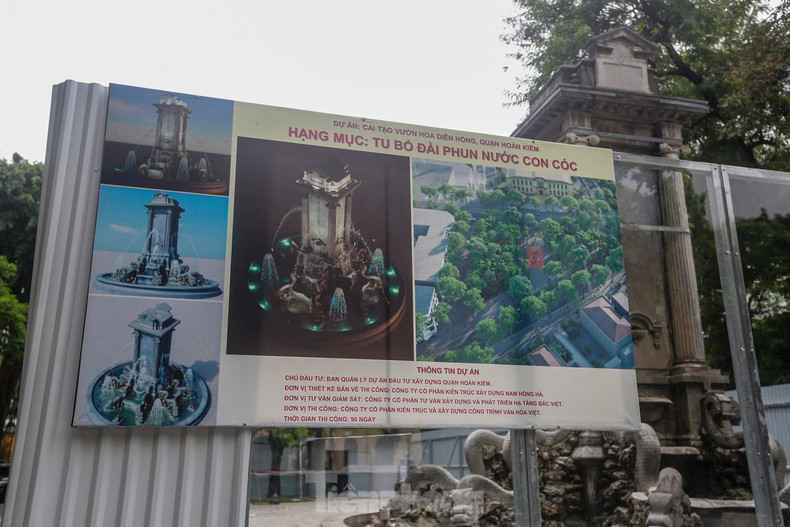La restauration de la fontaine du Crapaud est la dernière étape du projet d’embellissement du jardin de Dien Hong et de ses paysages environnants. Photo : tienphong.vn. La restauration de la fontaine du Crapaud est la dernière étape du projet d’embellissement du jardin de Dien Hong et de ses paysages environnants. Photo : tienphong.vn.