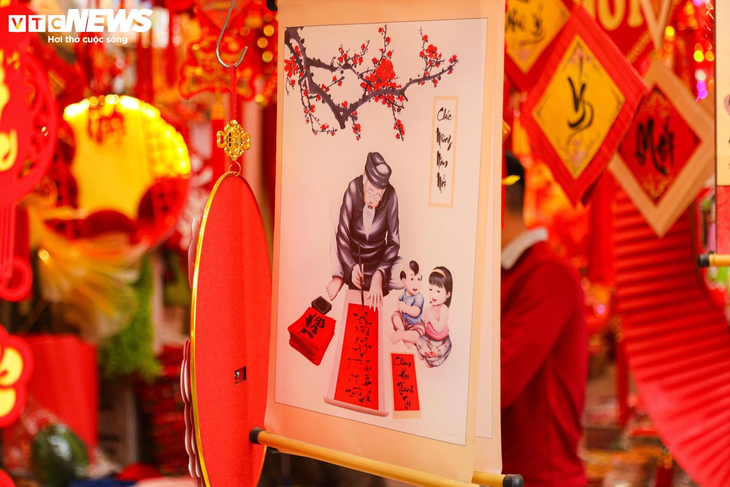 Les dessins évoquant le Têt d'antan apportent une touche nostalgique.