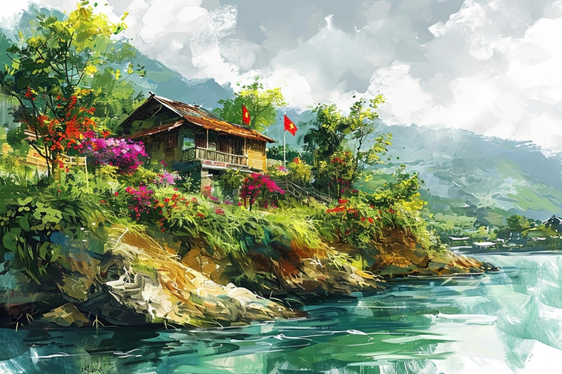 Sur le thème « Accueil du printemps », les œuvres de Nguyên Công Cuong recréent l'image de la campagne vietnamienne, très naturelle, rustique mais aussi poétique. Sur le thème « Accueil du printemps », les œuvres de Nguyên Công Cuong recréent l'image de la campagne vietnamienne, très naturelle, rustique mais aussi poétique.