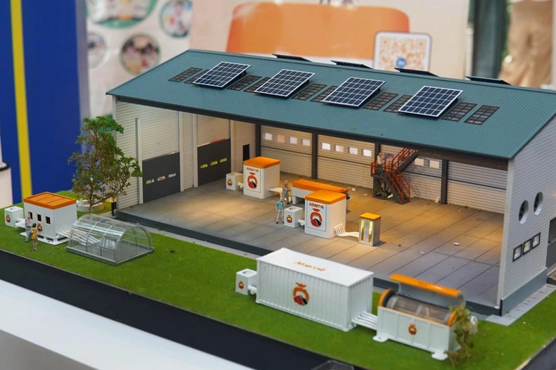 Modèle de batterie à sable d'Alternō.