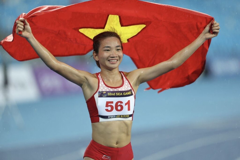 Nguyên Thi Oanh, détentrice en titre de deux médailles d’or sur 1.500 m et 3.000 m steeple aux SEA Games 32. Photo : VNA. Nguyên Thi Oanh, détentrice en titre de deux médailles d’or sur 1.500 m et 3.000 m steeple aux SEA Games 32. Photo : VNA.