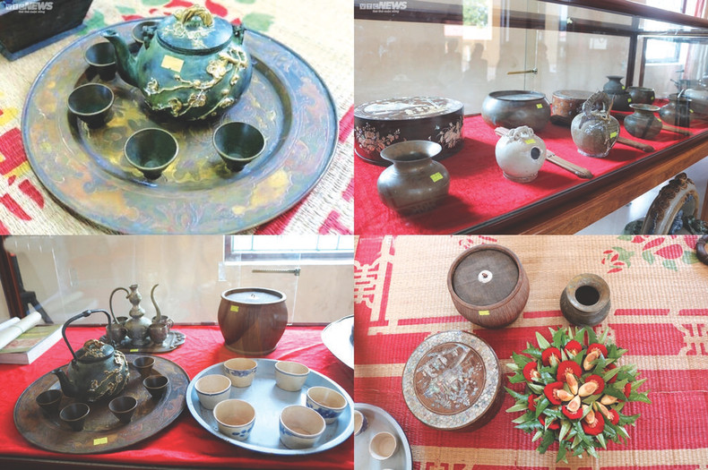 Des objets anciens utilisés lors de spectacles de "quan ho" collectionnés par M. Thang. Photo : VTC/CVN. Des objets anciens utilisés lors de spectacles de "quan ho" collectionnés par M. Thang. Photo : VTC/CVN.