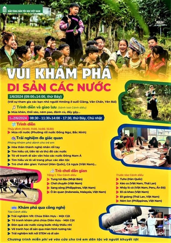 Plusieurs activités culturelles sont organisées au Musée d’ethnographie du Vietnam dans le cadre du programme « Découverte du patrimoine des pays ». Photo: Musée d’ethnographie du Vietnam. Plusieurs activités culturelles sont organisées au Musée d’ethnographie du Vietnam dans le cadre du programme « Découverte du patrimoine des pays ». Photo: Musée d’ethnographie du Vietnam.