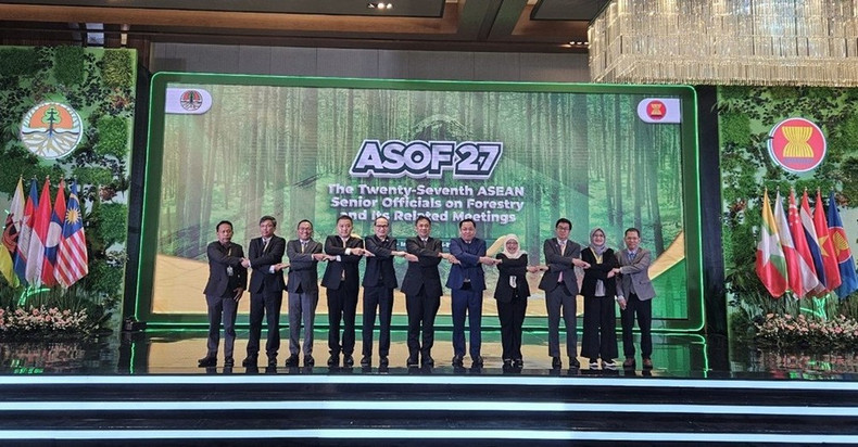 La 27e réunion des hauts fonctionnaires de l'ASEAN chargés de la foresterie (ASEAN Senior Officials on Forestry-ASOF 27). Photo : Département des forêts. La 27e réunion des hauts fonctionnaires de l'ASEAN chargés de la foresterie (ASEAN Senior Officials on Forestry-ASOF 27). Photo : Département des forêts.
