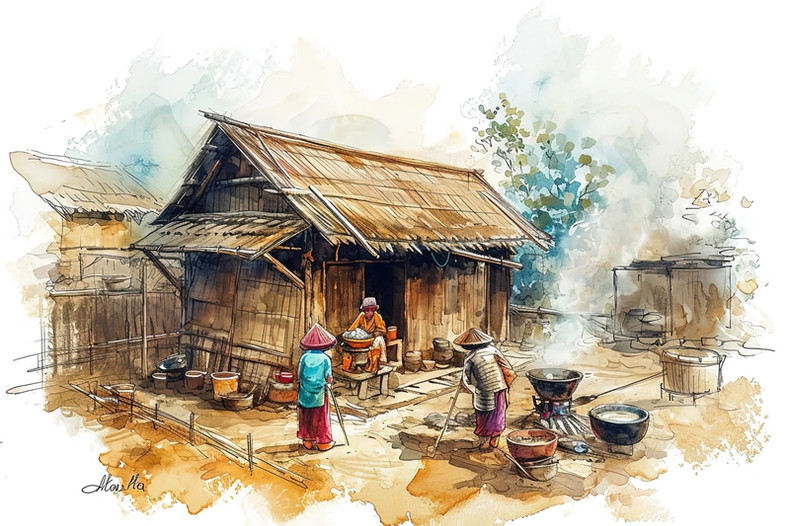 Un coin de la cour au printemps. Un coin de la cour au printemps.