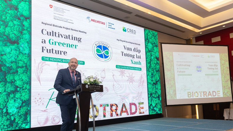 Thomas Gass, ambassadeur de Suisse au Vietnam, prend la parole lors de l’évènement. Photo : CVN