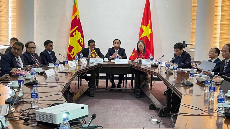 Vue générale du séminaire sur les opportunités, le potentiel et les perspectives de coopération entre les entreprises vietnamiennes et sri-lankaises dans le secteur agricole. Photo : baoquocte. Vue générale du séminaire sur les opportunités, le potentiel et les perspectives de coopération entre les entreprises vietnamiennes et sri-lankaises dans le secteur agricole. Photo : baoquocte.