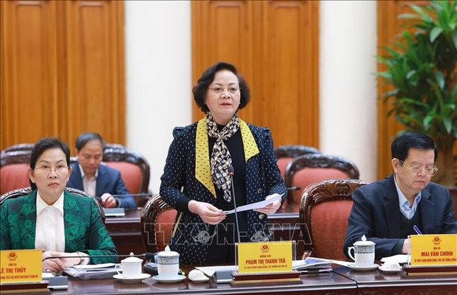 La ministre de l'Intérieur Pham Thi Thanh Trà lors de la conférence de la permance du Comité du Parti du gouvernement, à Hanoi, le 9 mars. Photo : VNA. La ministre de l'Intérieur Pham Thi Thanh Trà lors de la conférence de la permance du Comité du Parti du gouvernement, à Hanoi, le 9 mars. Photo : VNA.