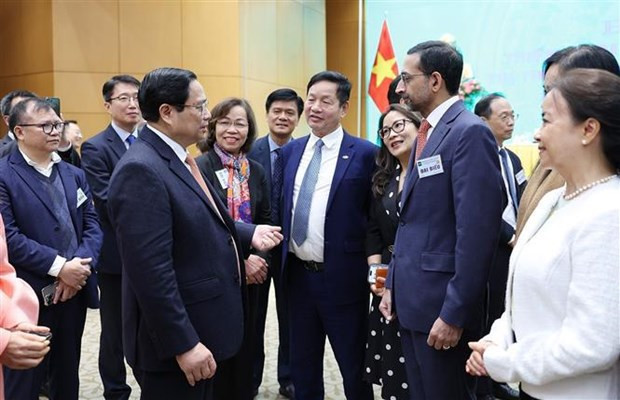 Le Premier ministre Pham Minh Chinh et les délégués lors de la conférence. Photo : VNA. Le Premier ministre Pham Minh Chinh et les délégués lors de la conférence. Photo : VNA.