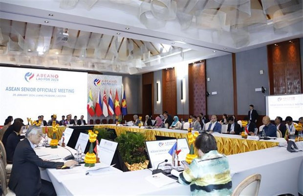 La conférence restreinte des ministres des Affaires étrangères de l’ASEAN (AMM) à Luang Prabang, le 29 janvier. Photo : VNA. La conférence restreinte des ministres des Affaires étrangères de l’ASEAN (AMM) à Luang Prabang, le 29 janvier. Photo : VNA.