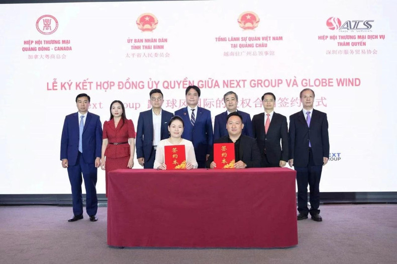 Signature d'un accord de coopération entre Next Group et Globe Wind. Photo: Consulat général du Vietnam à Guangzhou Signature d'un accord de coopération entre Next Group et Globe Wind. Photo: Consulat général du Vietnam à Guangzhou