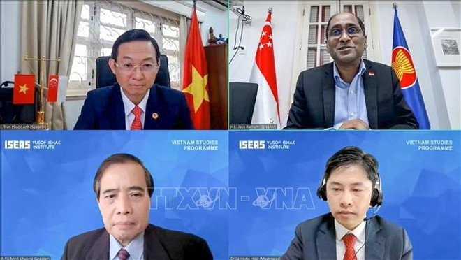 Lors d'un séminaire en ligne organisé par l'ISEAS - Institut Yusof Ishak le 4 mars. Photo : VNA. Lors d'un séminaire en ligne organisé par l'ISEAS - Institut Yusof Ishak le 4 mars. Photo : VNA.