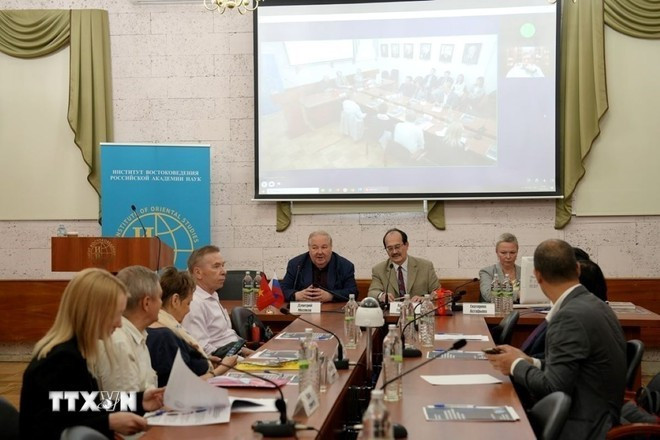 Séminaire sur les relations Vietnam-Russie à Moscou. Photo: VNA Séminaire sur les relations Vietnam-Russie à Moscou. Photo: VNA