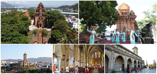 Parmi les attractions incontournables de Nha Trang se trouvent les tours de Ponagar et la cathédrale du Christ-Roi. Photo: VNP.