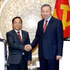 Le secrétaire général du Parti et président de la République To Lam (à droite) reçoit le vice-Premier ministre et ministre de la Justice du Laos Khamphan Phommathat. (Photo : Dang Khoa)