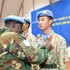 Les Casques bleus vietnamiens ont eu l'honneur de recevoir la Médaille des Nations Unies. (Photo : Van Quyet)