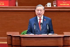 Le secrétaire général du Parti To Lam s'exprime lors de la cérémonie de clôture du XIVe Congrès national du Parti.