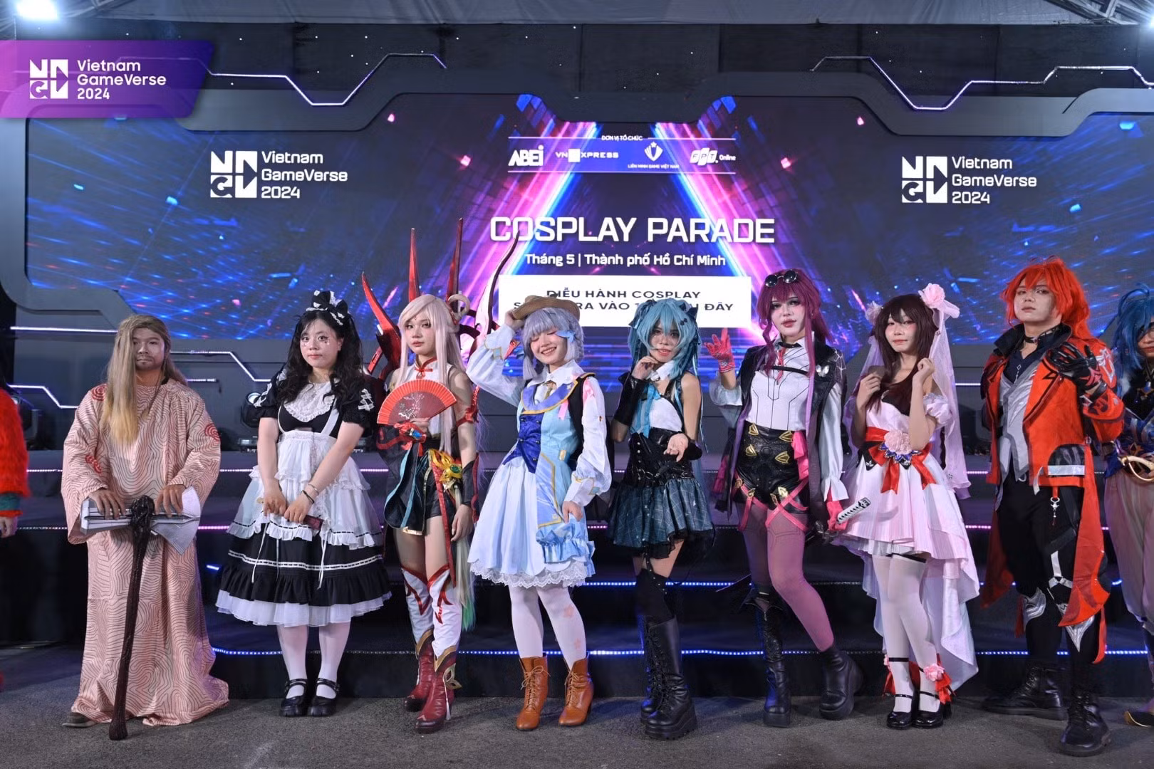 Des participants au concours de cosplay organisé dans le cadre de l’Exposition internationale du jeu 2024 (Vietnam GameVerse 2024), à Hô Chi Minh-Ville. Photo : Comité d’organisation