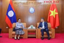 Le président de l’Union des organisations d’amitié du Vietnam, Phan Anh Son (à droite) et l’ambassadrice du Laos au Vietnam, Khamphao Ernthavanh (à gauche). Photo : thoidai.com.vn