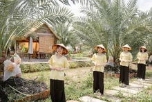 Visite du jardin écologique Chala Farm dans le quartier de Hong Ngu< Photo: nhandan.vn