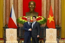 Le président de la République, Luong Cuong (à droite) et le Président du Sénat tchèque, Milos Vystrcil (à gauche). Photo : nhandan.vn
