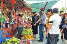 Les visiteurs au marché de Ben Nhut à An Giang. Photo : Saigontourist/CVN.