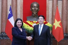 Le président vietnamien Luong Cuong reçoit l’ambassadrice de la République du Chili Nasly Isabel Bernal Prado lors de la présentation de ses lettres de créance, le 12 décembre 2025. (Photo : fournie par l’Ambassade du Chili au Vietnam)