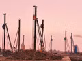 Lever du jour sur le chantier de l’aéroport international de Gia Binh. Photo : VNA.