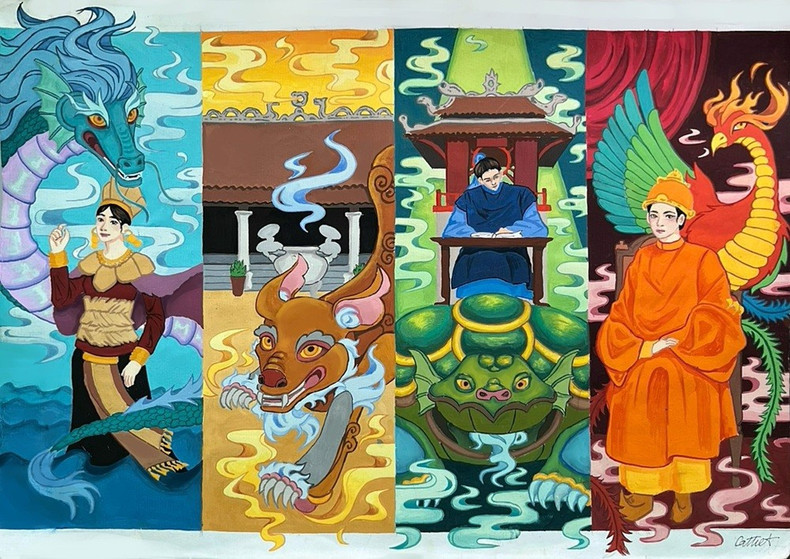 Dans la catégorie B (12–17 ans), le premier prix revient à Nguyen Cat Tien (née en 2009 à Hô Chi Minh‑Ville) pour son œuvre « Tu linh ». 3.jpg