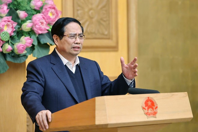Le Premier ministre Phạm Minh Chính a présidé, le 7 janvier, une conférence en ligne pour évaluer la mise en œuvre de la « Campagne Quang Trung ». Photo : VNA