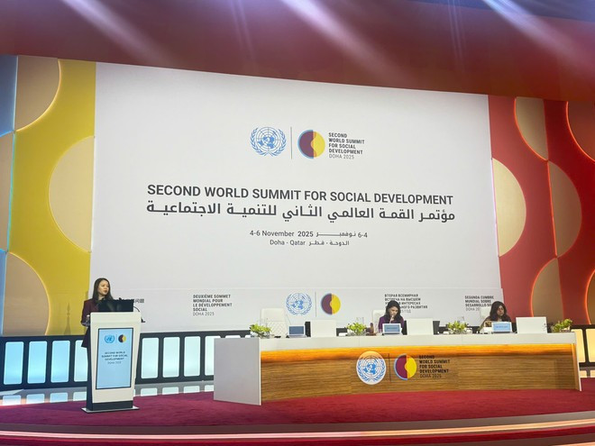 La vice-ministre des Affaires étrangères Nguyen Minh Hang au deuxième Sommet mondial pour le développement social. Photo: VNA