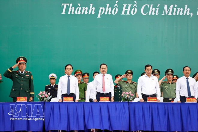 Cérémonie de départ des conscrits de l'année 2026 à Hô Chi Minh-Ville. Photo: VNA