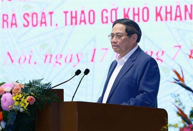 Le Premier ministre Pham Minh Chinh lors de l'événement. Photo : VNA. Le Premier ministre Pham Minh Chinh lors de l'événement. Photo : VNA.