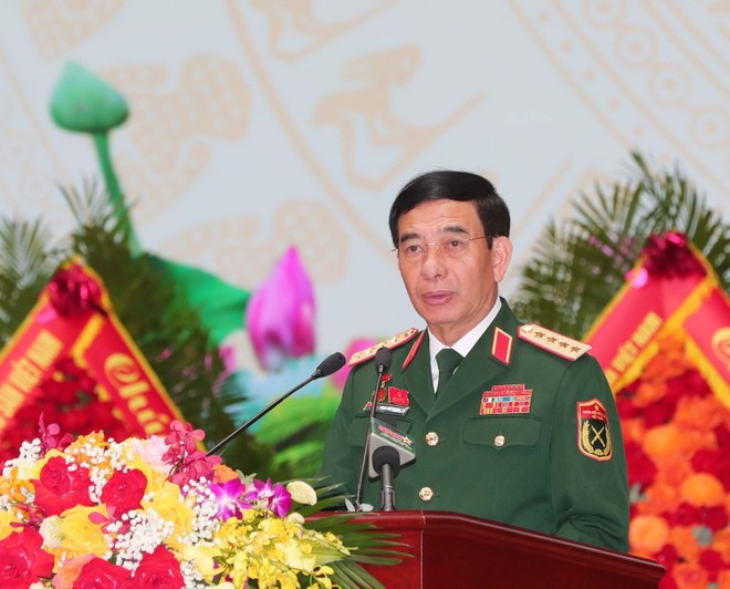 le général d’armée Phan Van Giang, secrétaire adjoint de la Commission militaire centrale et ministre de la Défense, lors de l'événement. Photo : VNA. le général d’armée Phan Van Giang, secrétaire adjoint de la Commission militaire centrale et ministre de la Défense, lors de l'événement. Photo : VNA.