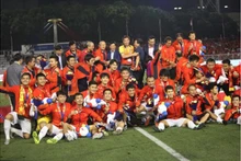 Les footballeurs vietnamiens des moins de 22 ans ont décroché leur médaille d'or lors des Jeux d’Asie du Sud-Est (SEA Games). Photo : VNA