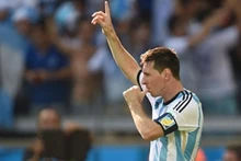 Lionel Messi après son but inscrit dans les arrêts de jeu contre l’Iran, qui qualifie l’Argentine pour les 8e de finale du Mondial, le 21 juin à Belo Horizonte. Photo: NDEL.