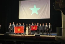 La délégation vietnamienne participant aux 15es Olympiades internationales d'astronomie et d'astrophysique. Photo : hanoimoi.com.vn