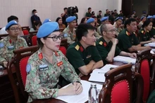 Des officiers vietnamiens participant aux opérations de maintien de la paix. Photo : VNA.