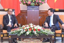 Le Vice-PM Pham Binh Minh (à droite) et le ministre des AE et de la Coopération du Timor oriental, Dionisio Babo Soares. Photo : VGP.