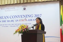 La vice-ministre de la Culture, des Sports et du Tourisme, Dang Thi BichLiên, s’exprime lors de l’ouverture de la conférence. Photo: http://cinet.vn