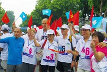 La joie des amis internationaux lors de cette course.