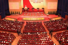 Vue générale du XIIe Congrès national du Parti communiste du Vietnam. Photo: baodanang.vn.