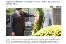 Le Président vénézuélien Maduro exalte le patriotisme et le nationalisme du Président Hô Chi Minh