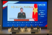 Le ministre vietnamien de la Défense, Phan Van Giang, adressant un discours préenregistré à la deuxième session de la 10e Conférence de Moscou sur la sécurité internationale (MCIS-10) en Russie. Photo : VNA.