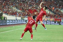 La joie de footballeurs vietnamiens. Photo : VNA.