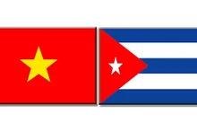 Les drapeaux du Vietnam et de Cuba. Photo: NDEL.