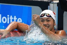 Le sourire d’Anh Viên sur 200m brasse. Photo: Hai Dang/NDEL.