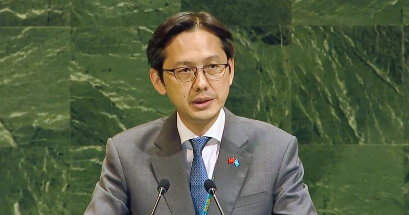 L'ambassadeur Do Hung Viet, chef de la Mission permanente du Vietnam auprès de l’ONU, s'exprime lors de la session. Photo : VNA.